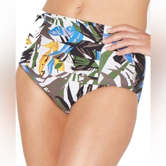 Calvin Klein OLIVE MULTI TROPIC RAINFOREST Bikini Swim Bottom NWT - Picture 1 of 16